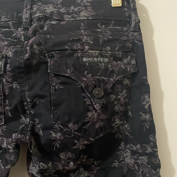 Hudson Collin Skinny Midrise Jeans Size 26 Black with Floral Pattern - Picture 7 of 8